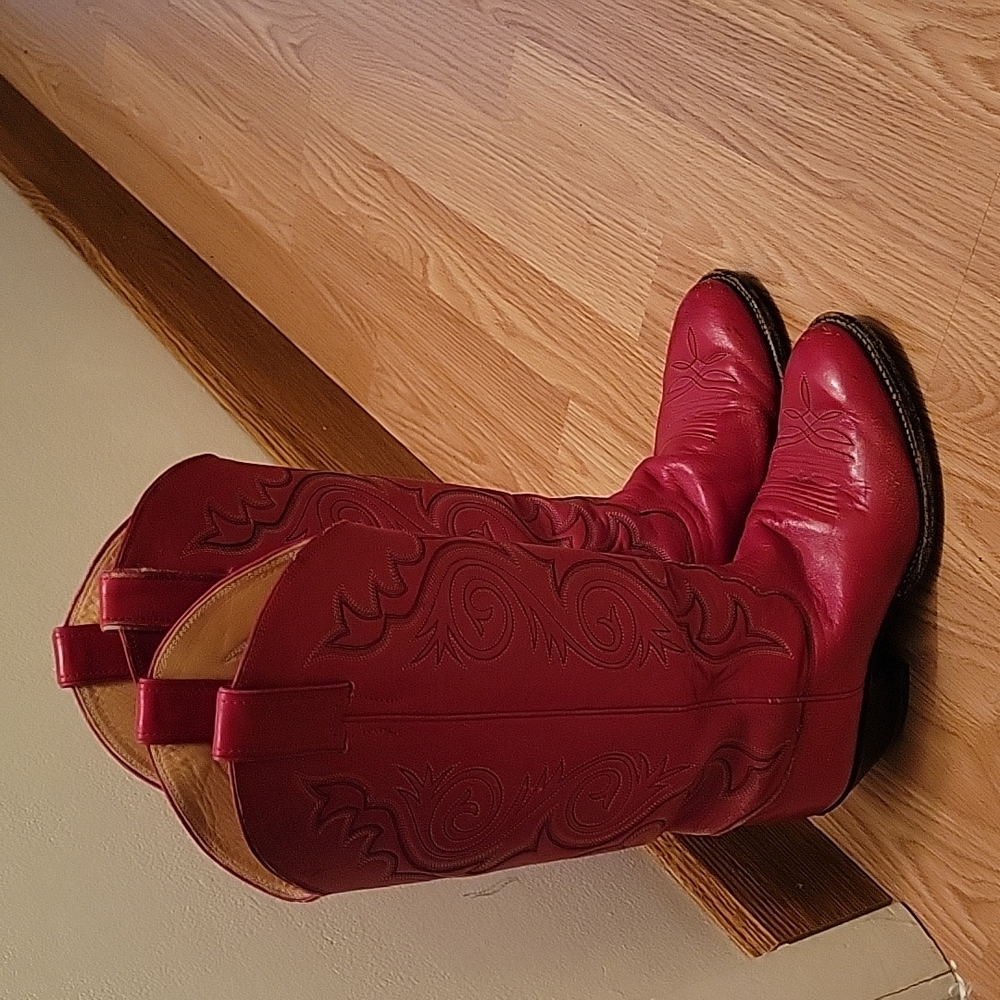 Justin Red Leather Boots